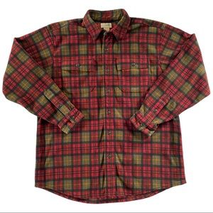 LL Bean Plaid Fleece Shirt SZ L